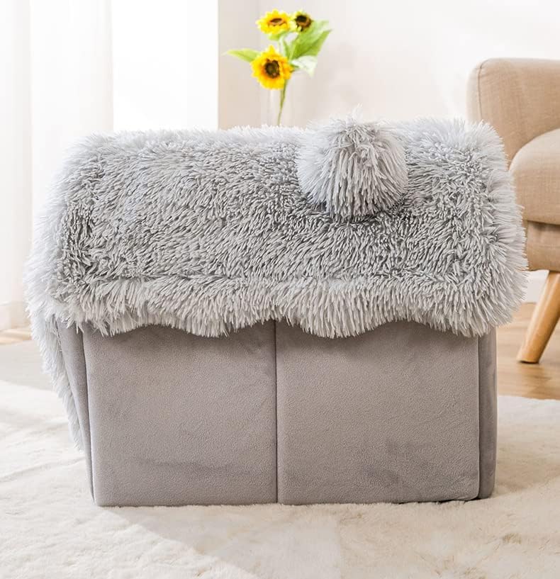 Grey Fluffy Pup Palace