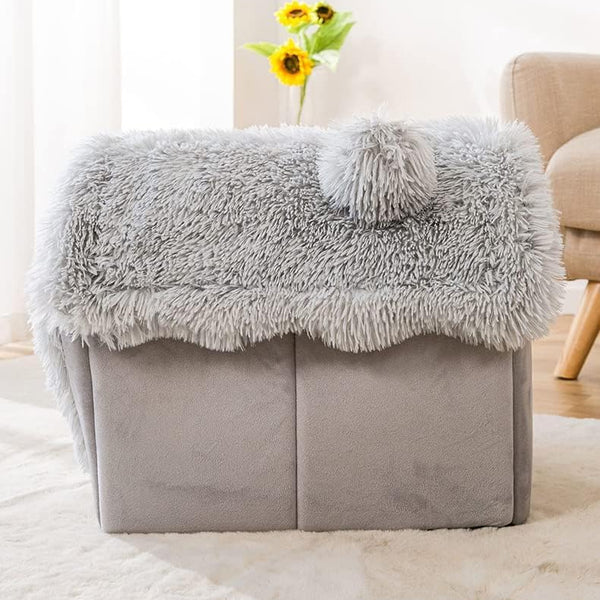 Grey Fluffy Pup Palace