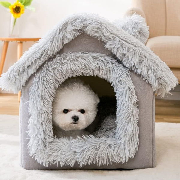 Grey Fluffy Pup Palace