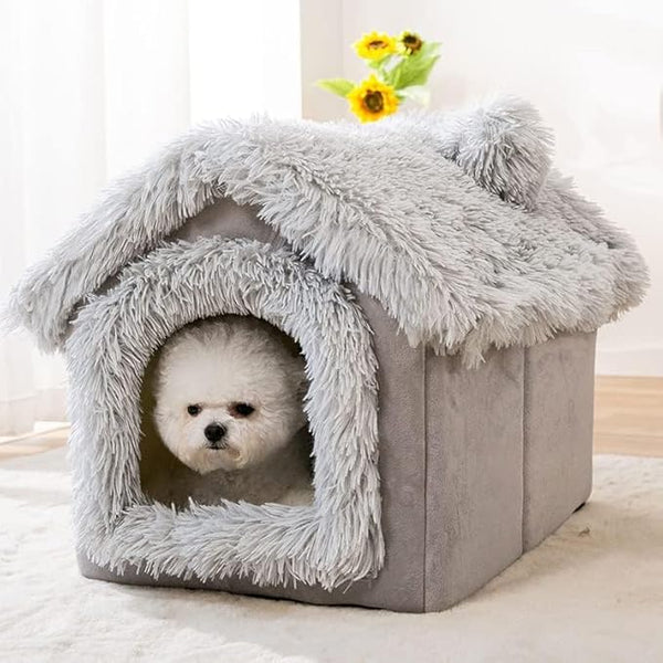 Grey Fluffy Pup Palace