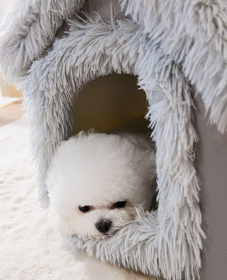 Grey Fluffy Pup Palace